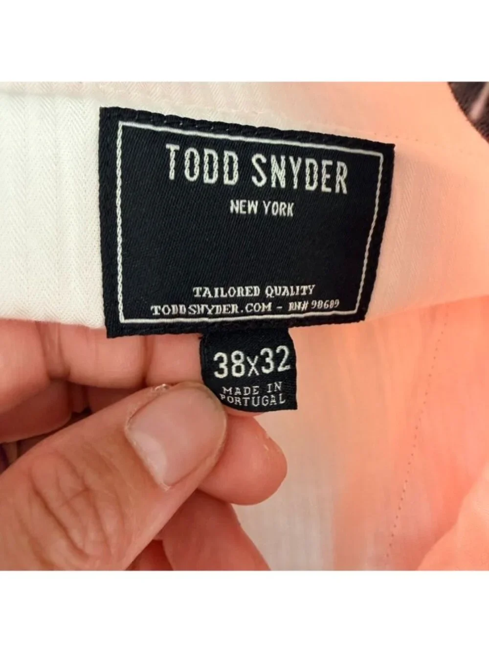 Todd Snyder Mens Linen Dress Pants 38x27Salmon Flat Front Tapered K69